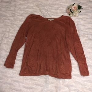 Loft xl long sleeve rusty orange shirt